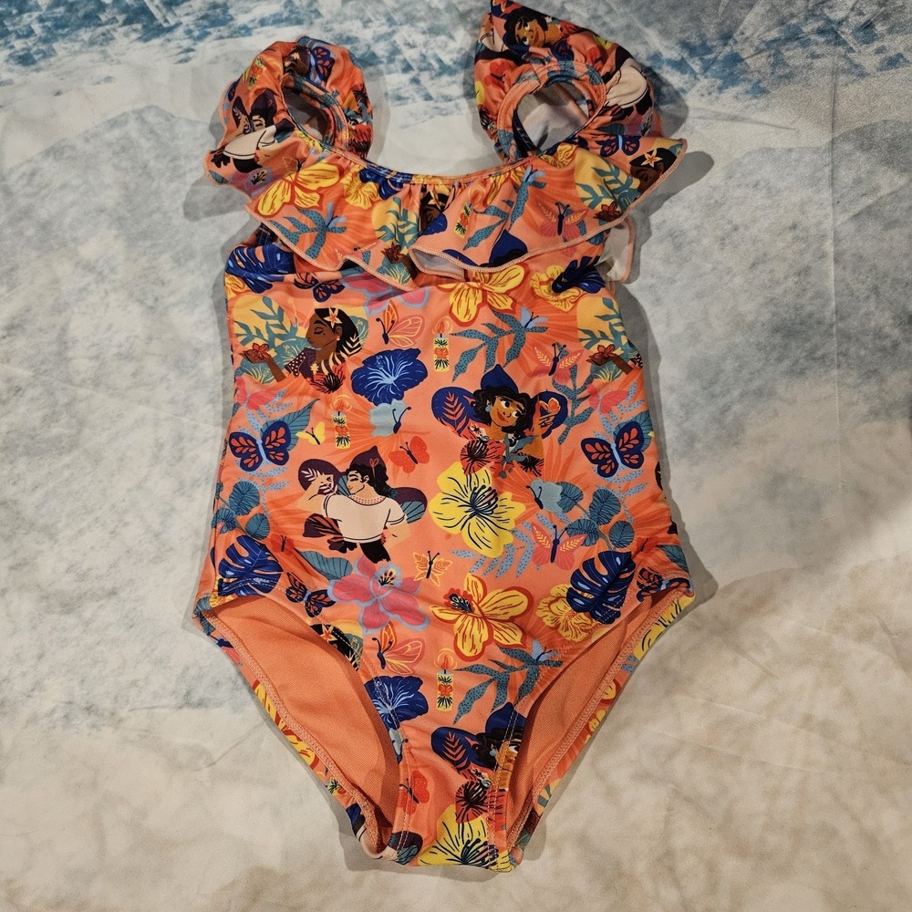 Disney Store Encanto Girls One Piece Swimsuit Size 5/6 Mirabel